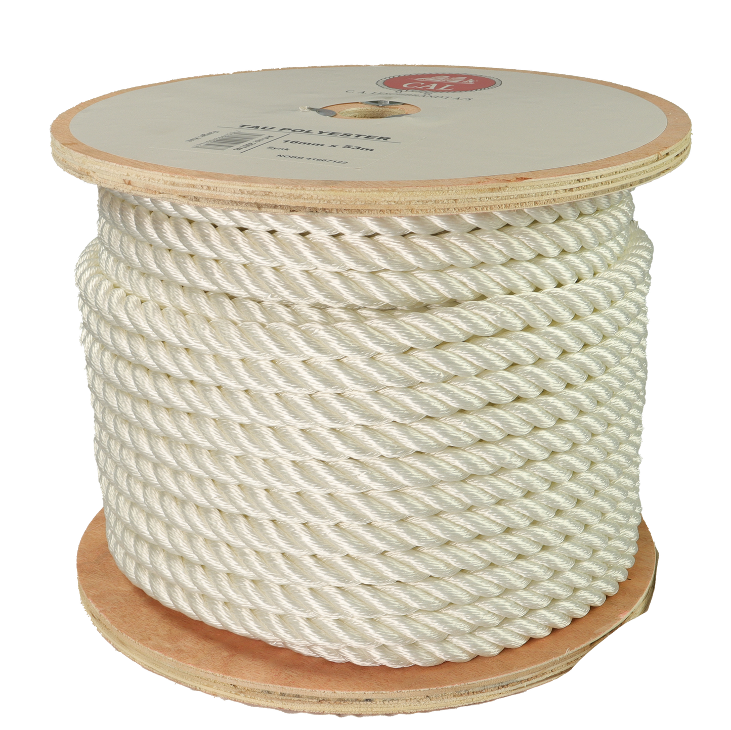 Tau Polyester - Hvit - Kveil / Spole