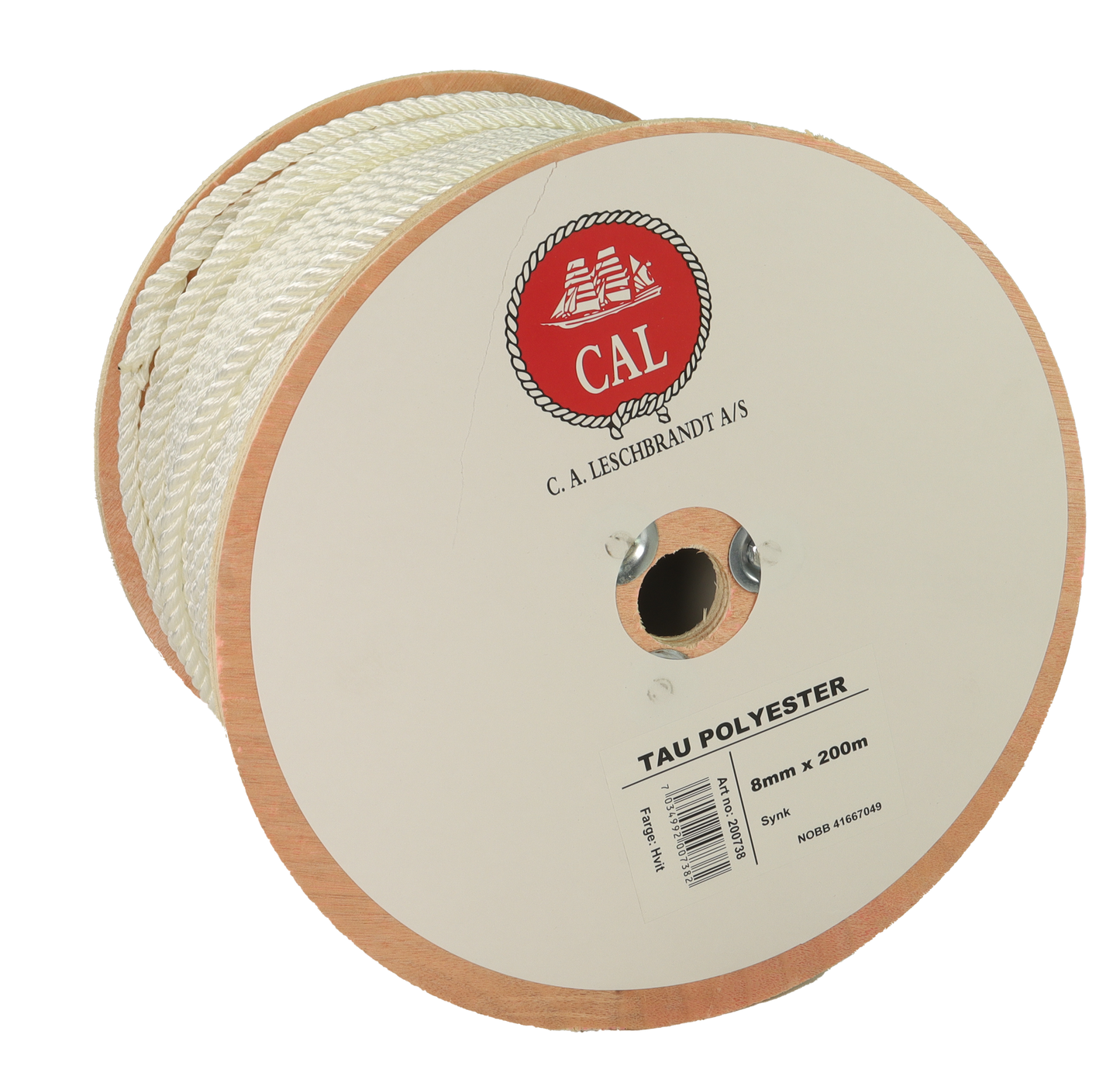 Tau Polyester - Hvit - Kveil / Spole