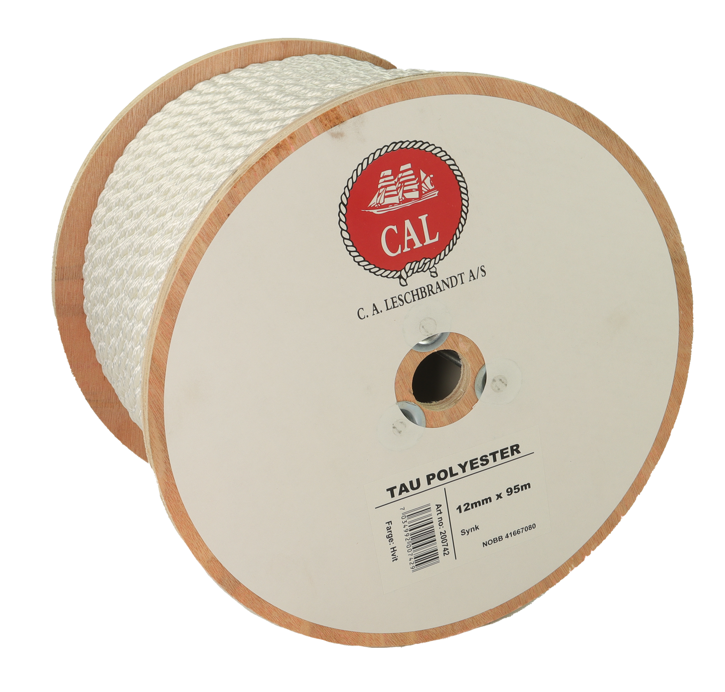 Tau Polyester - Hvit - Kveil / Spole