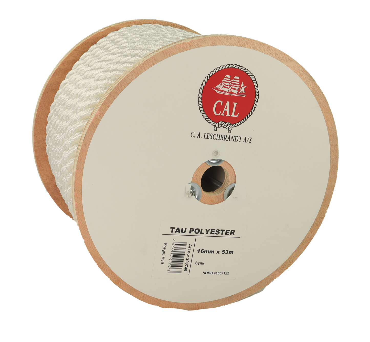 Tau Polyester - Hvit - Kveil / Spole