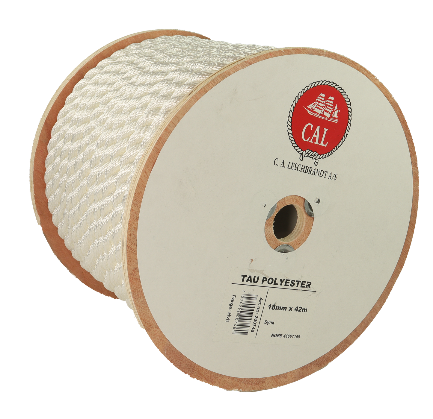 Tau Polyester - Hvit - Kveil / Spole