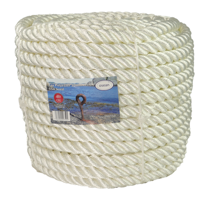 Tau Polyester - Hvit - Kveil / Spole