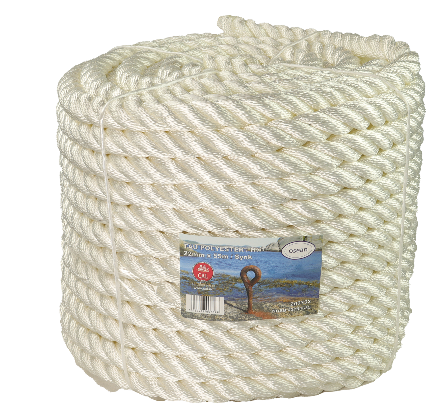 Tau Polyester - Hvit - Kveil / Spole
