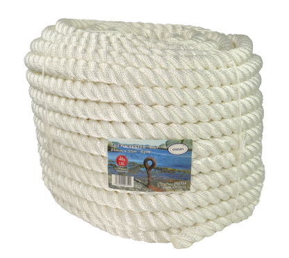 Tau Polyester - Hvit - Kveil / Spole