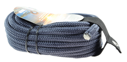 Fortøyningstau m/øye - Marine blå / Sort - 10m - Flettet
