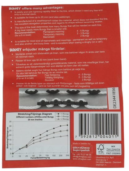 BUNGY Rykkdemper 2pk - Fortøyningsfjær - opp til 20mm tau