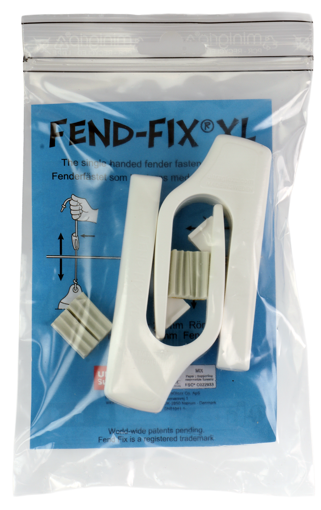 FEND-FIX XL fenderfeste 2pk - 4-8mm fenderline - for båtrekke 20-25mm