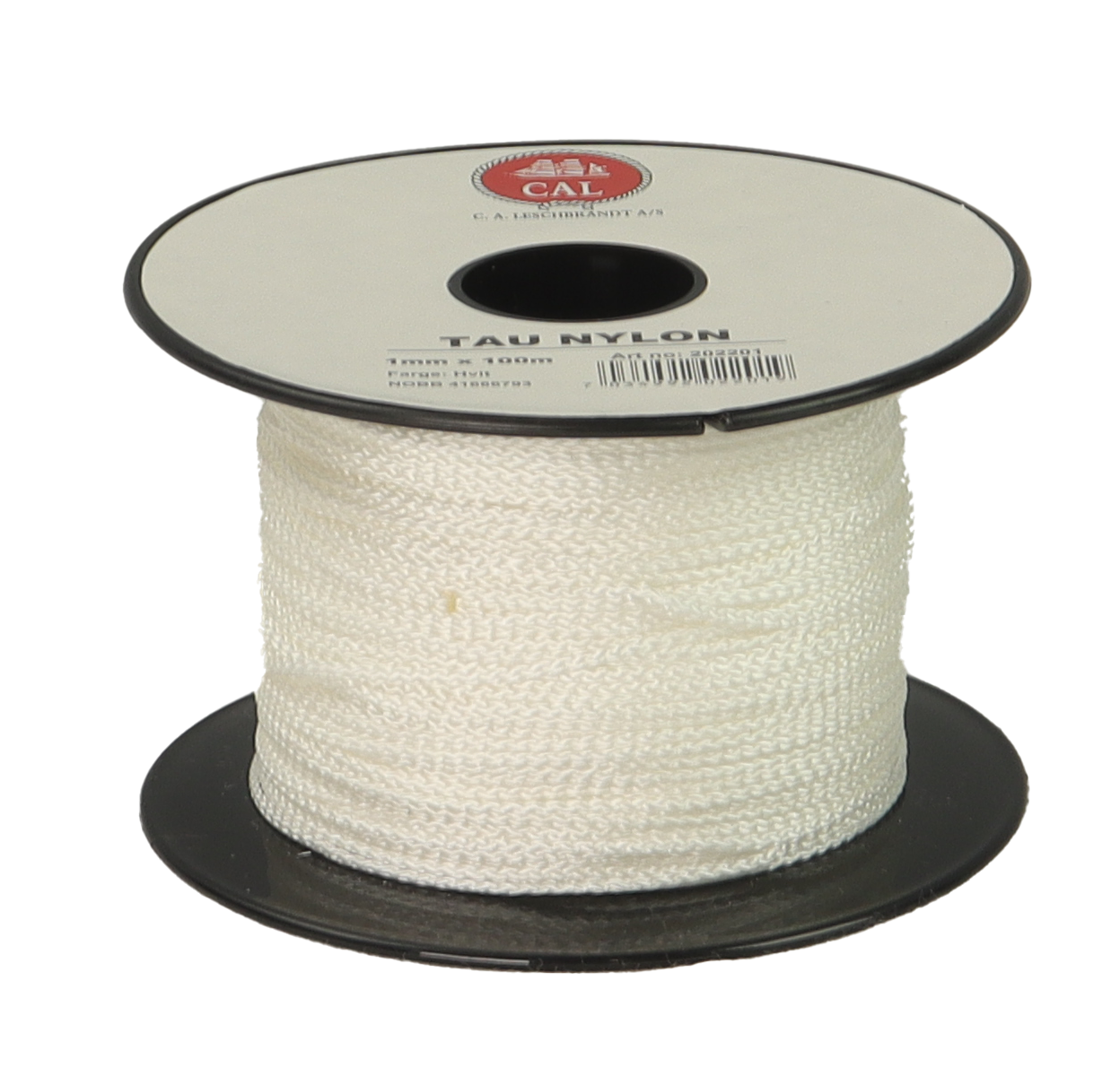 Tau Flettet Nylon - Hvit - Spole - 100m