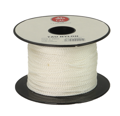 Tau Flettet Nylon - Hvit - Spole - 100m