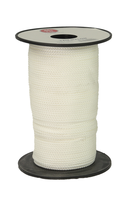 Tau Flettet Nylon - Hvit - Spole - 100m