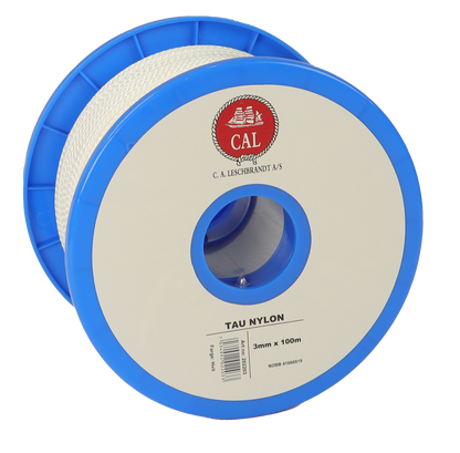 Tau Flettet Nylon - Hvit - Spole - 100m