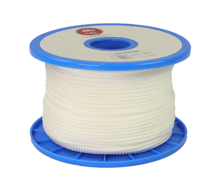Tau Flettet Nylon - Hvit - Spole - 100m