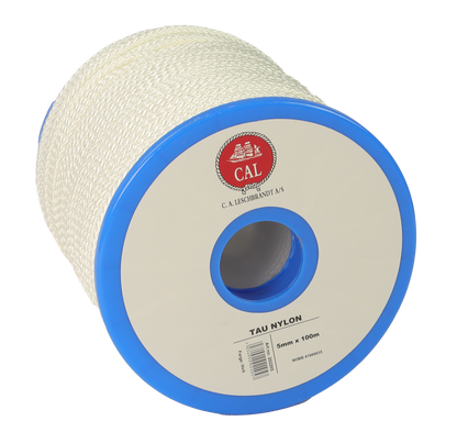 Tau Flettet Nylon - Hvit - Spole - 100m