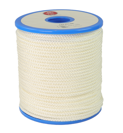 Tau Flettet Nylon - Hvit - Spole - 100m