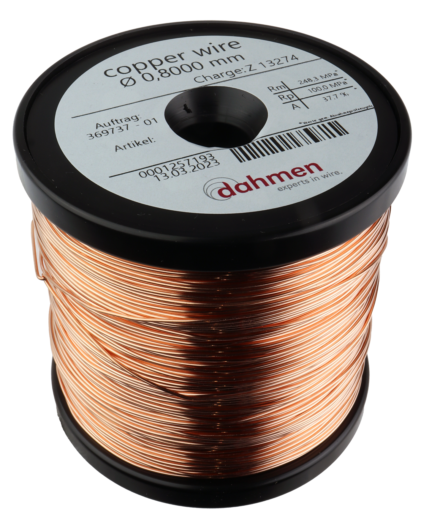 Kobbertråd - 0,8 mm - 1kg - Spole