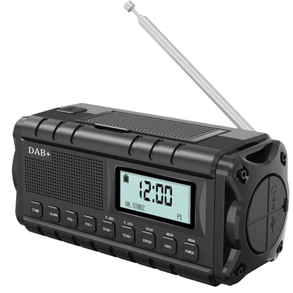 Nødradio DAB+/FM  med sveiv og solcellepanel