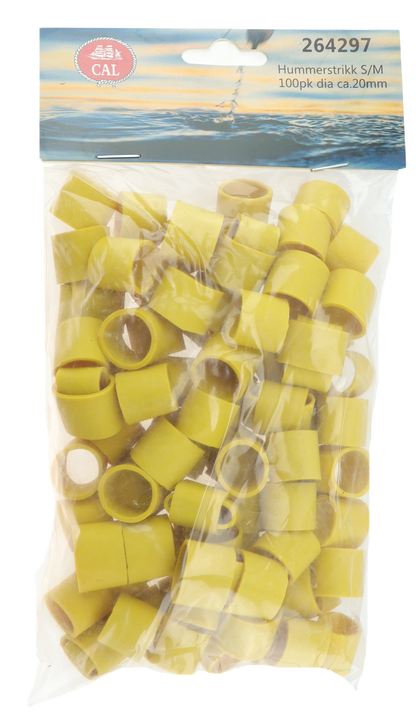 Hummerstrikk - 100 pk - Gul - S/M - 20 mm