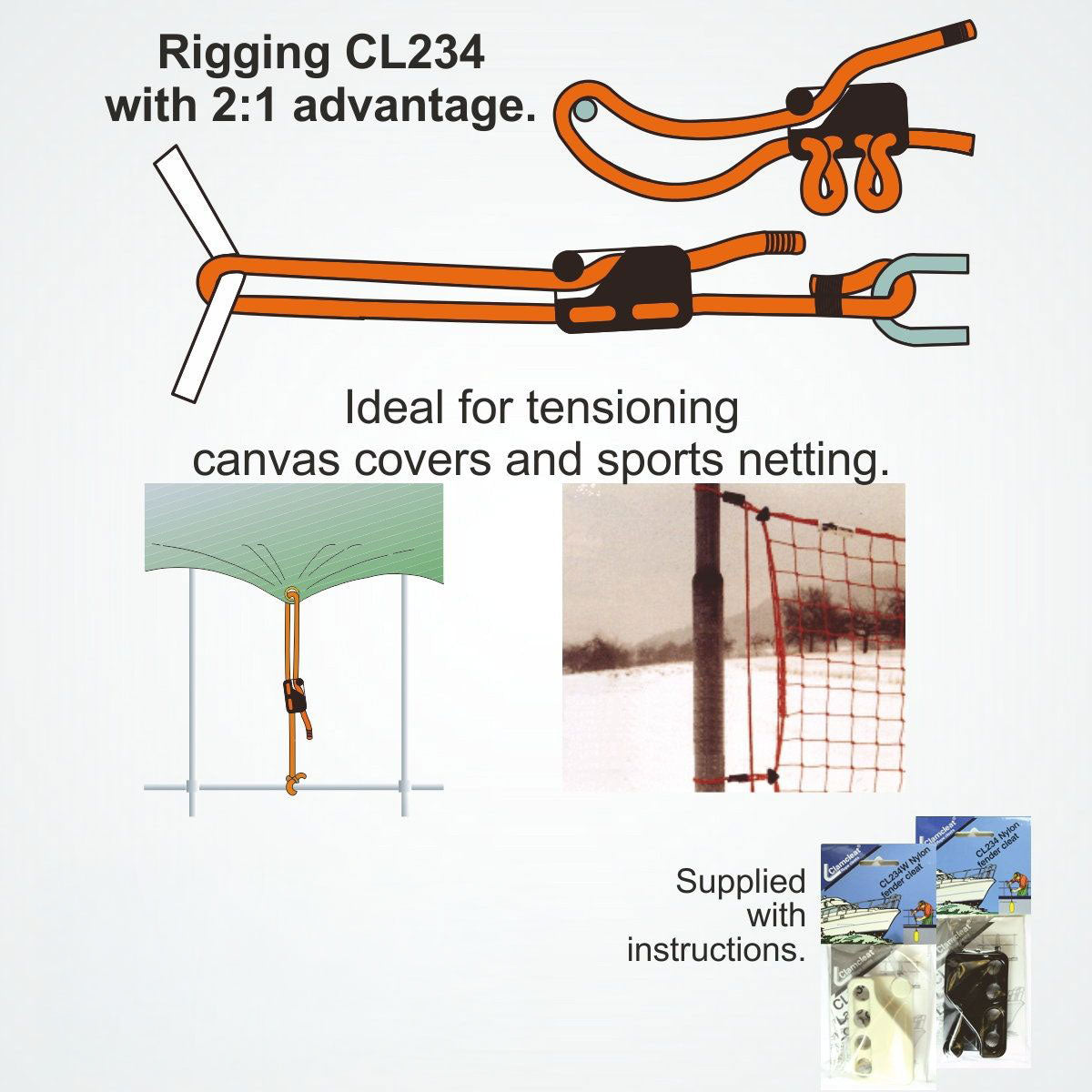 Clamcleat 234 Fender Cleat 6-12 mm
