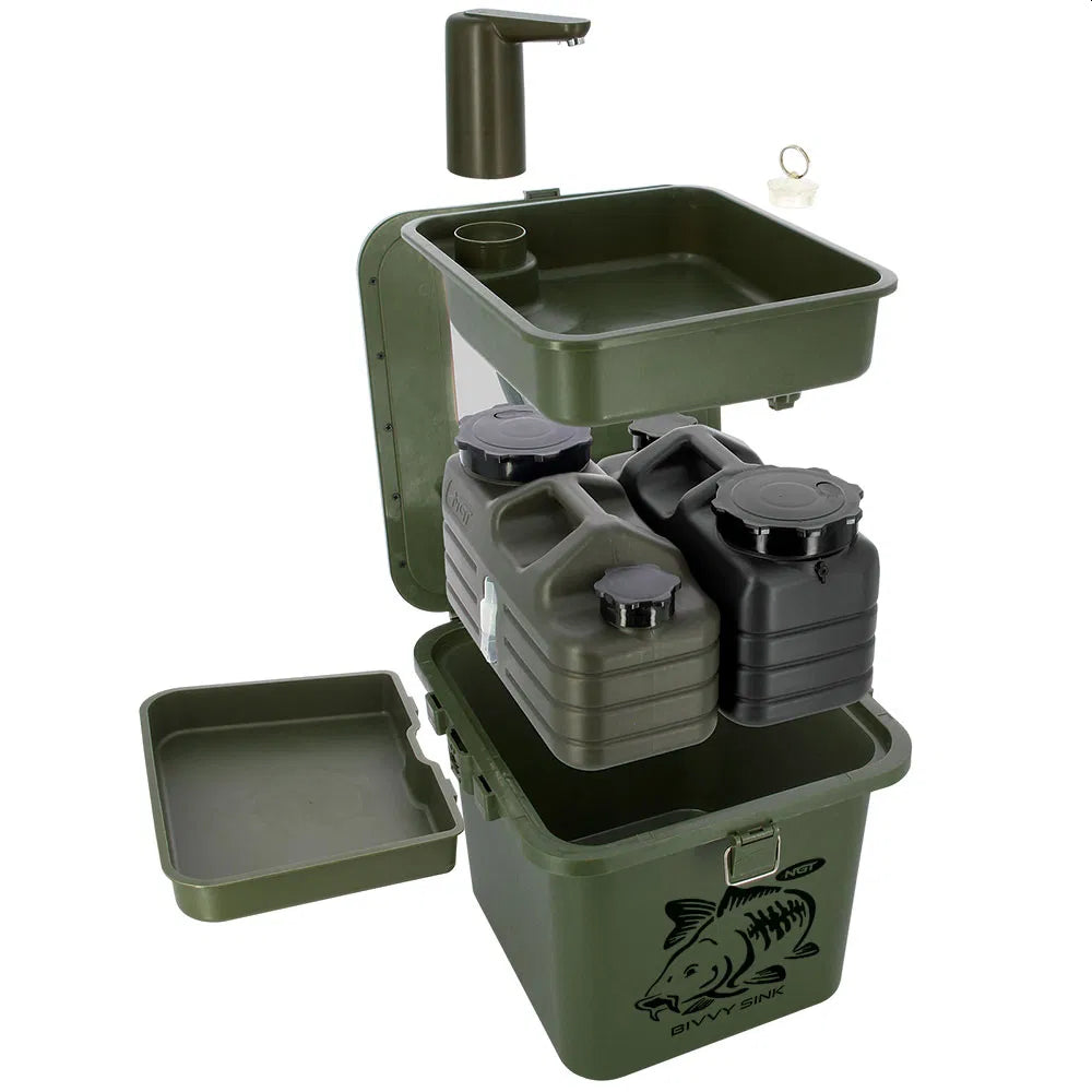 NGT Bivvy Sink Portabel Vask 2x5ltr - For vannkran 303230 - Turvask