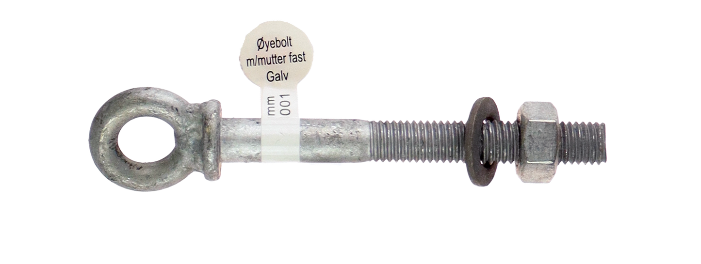CAL Øyebolt fast m/ mutter - Galvanisert stål
