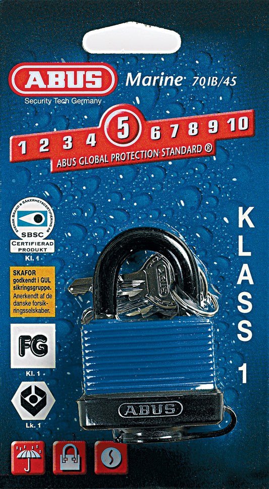 Hengelås Abus Marine Aqua Safe - 70IB/45 C - PVC Belegg - 45 mm