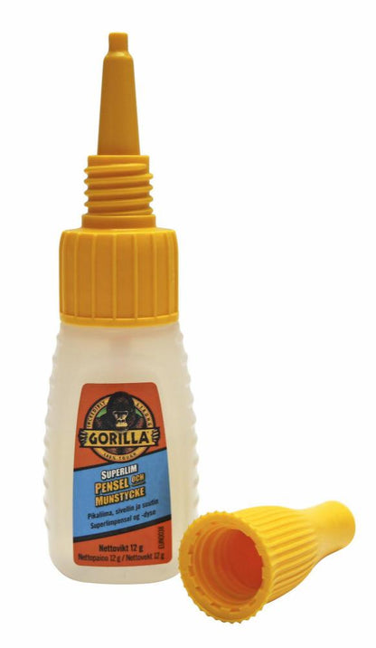 Gorilla Glue Superlim - m/ pensel og dyse - 12 gr