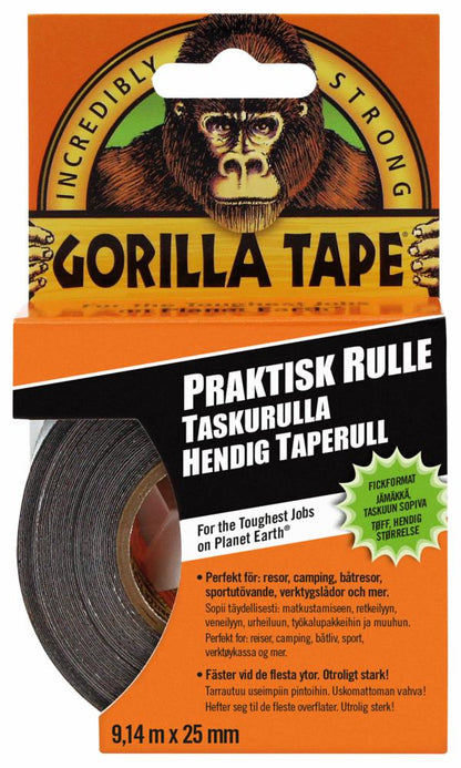Gorilla Tape - Handy Roll Sort - 25 mm - 9,14 meter