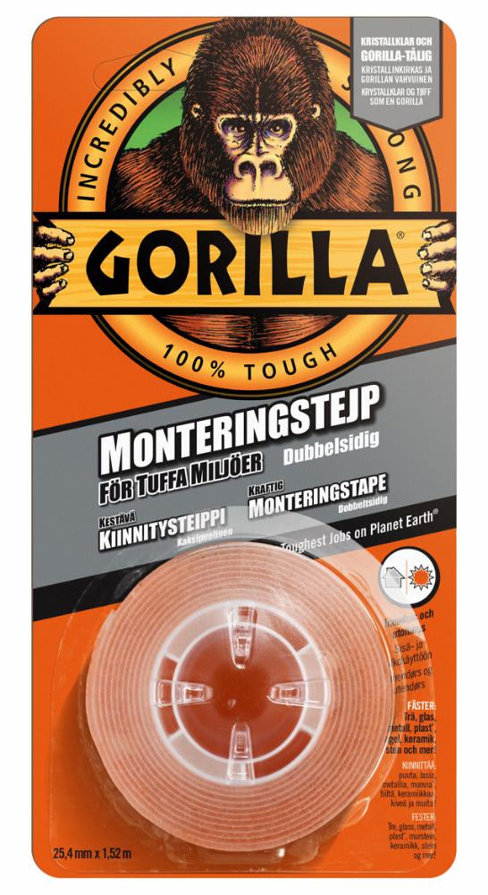 Gorilla Tape - Monteringstape - 24 mm - 1,5 meter