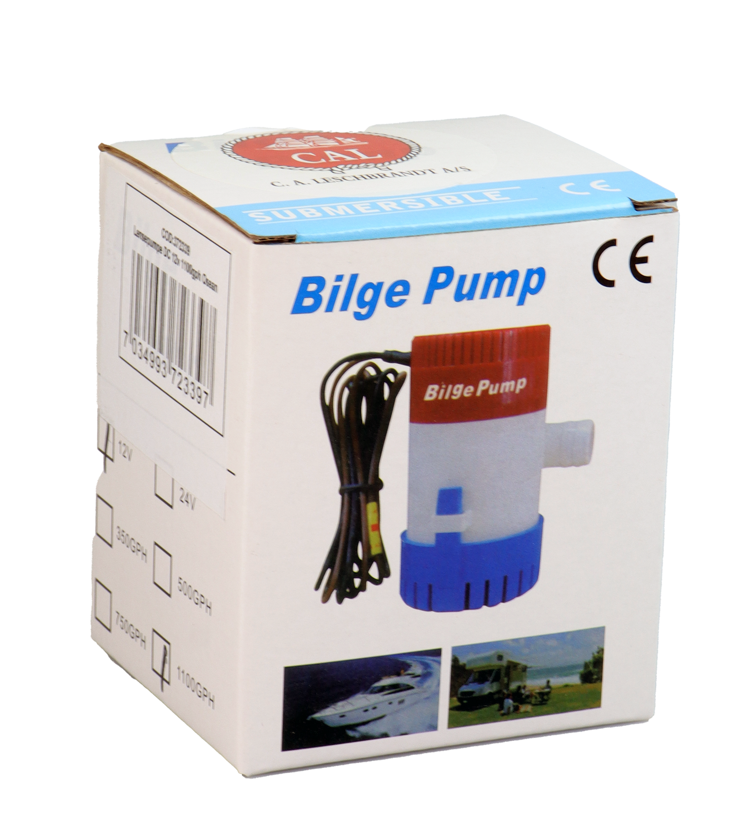 Osean Lensepumpe - 12V - 1100 gph - 4200 l/t