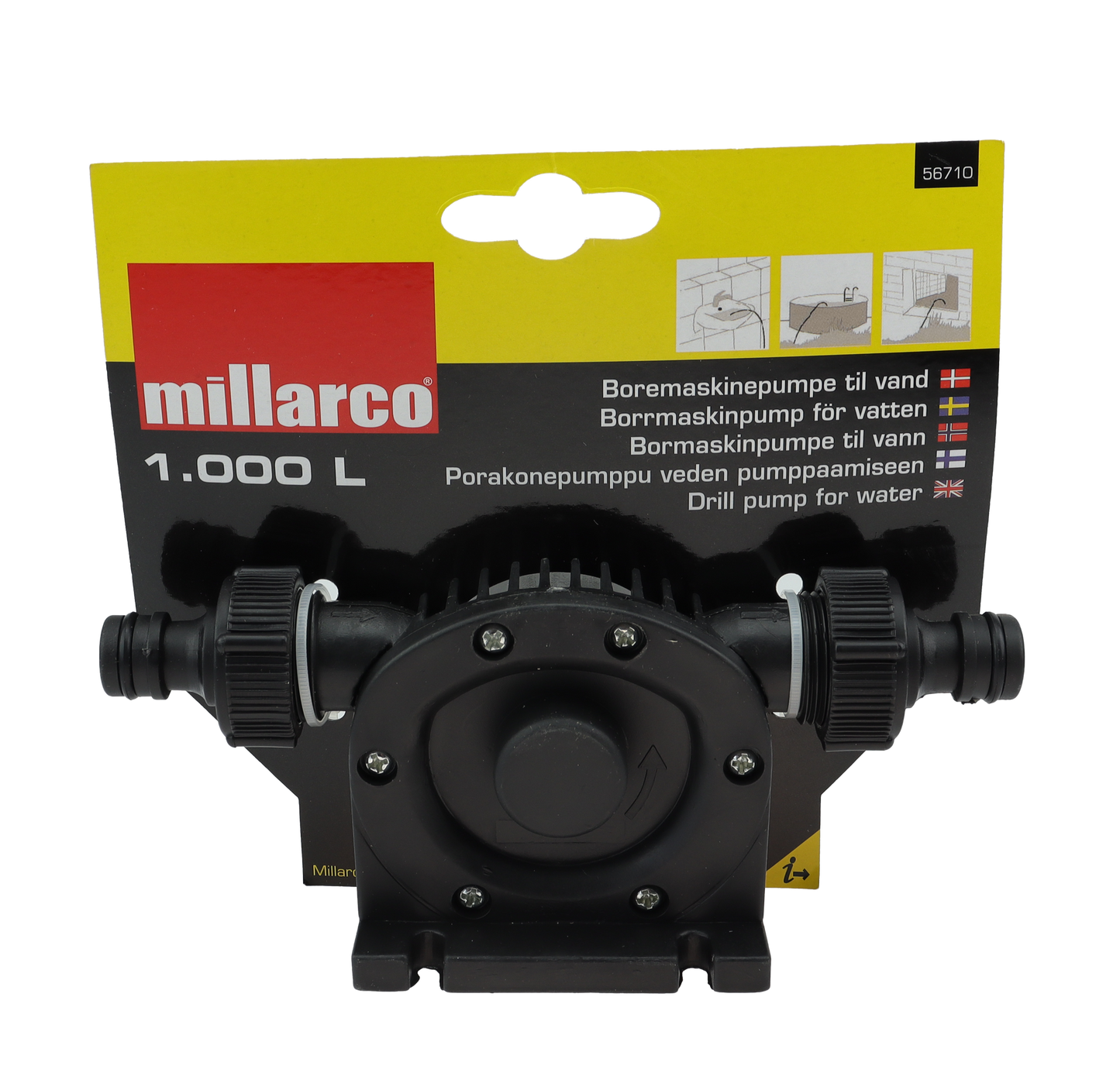 Drillpumpe for vann - 1000 liter / time