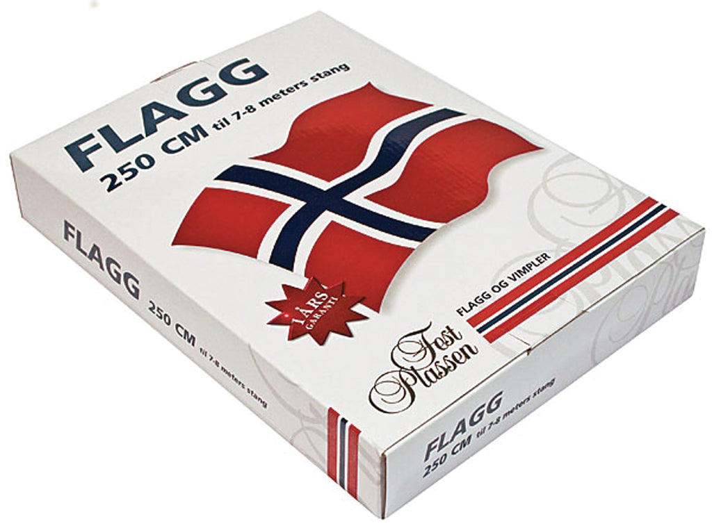 Balkongflagg - Norge - 100x72 cm - m/ feste