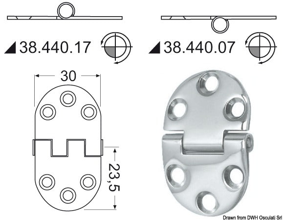 Hengsler 2 mm tykkelse