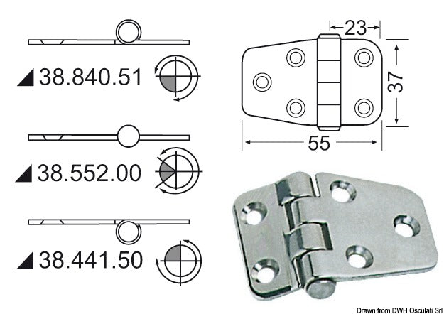Hengsler 2 mm tykkelse