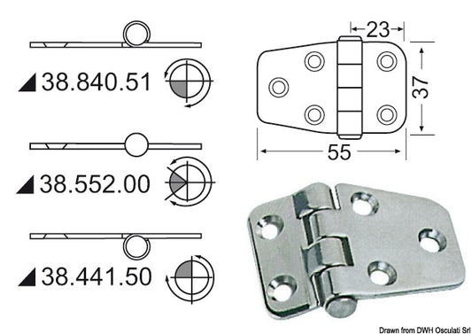 Hengsler 2 mm tykkelse