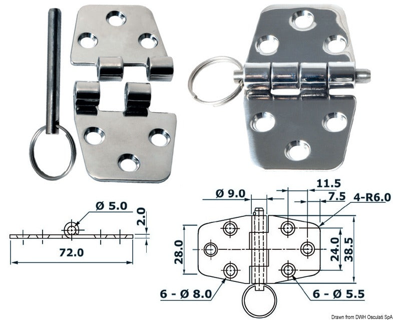 Hengsler 2 mm tykkelse