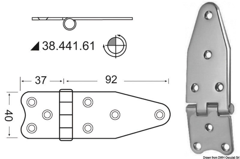 Hengsler 2 mm tykkelse