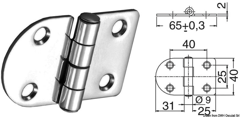 Hengsler 2 mm tykkelse