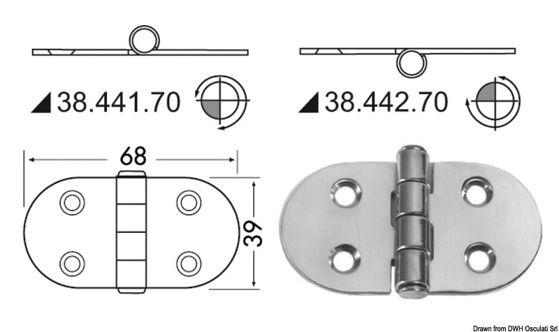 Hengsler 2 mm tykkelse