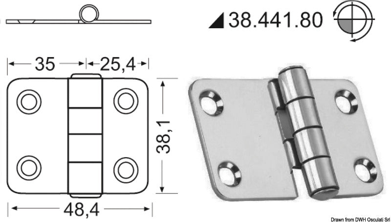 Hengsler 2 mm tykkelse