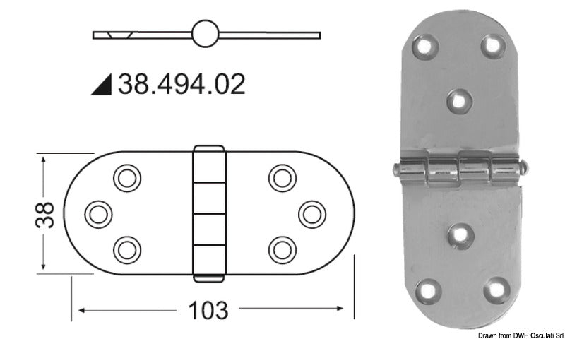 Hengsler 2 mm tykkelse