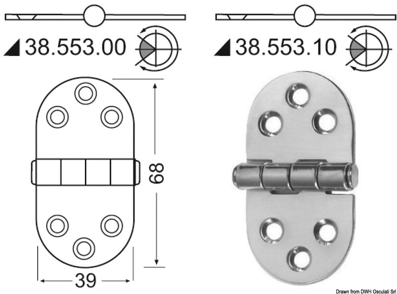 Hengsler 2 mm tykkelse