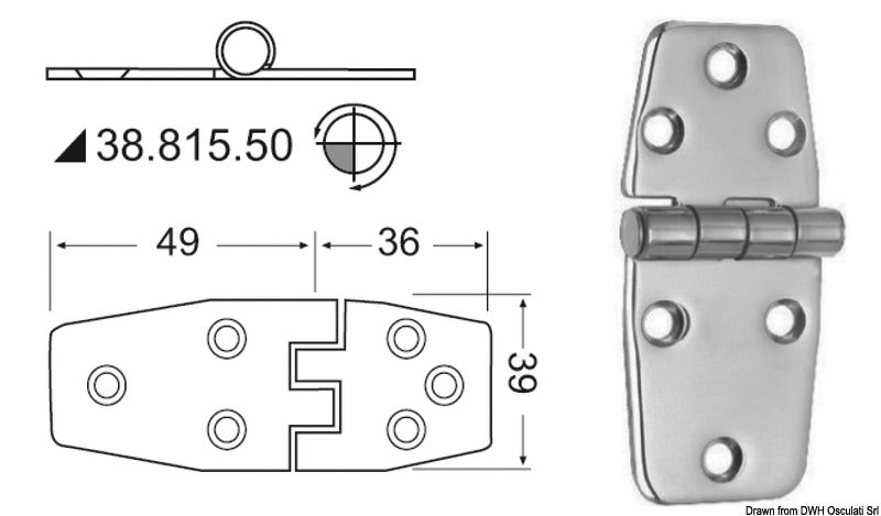 Hengsler 2 mm tykkelse