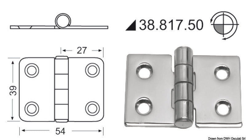 Hengsler 2 mm tykkelse