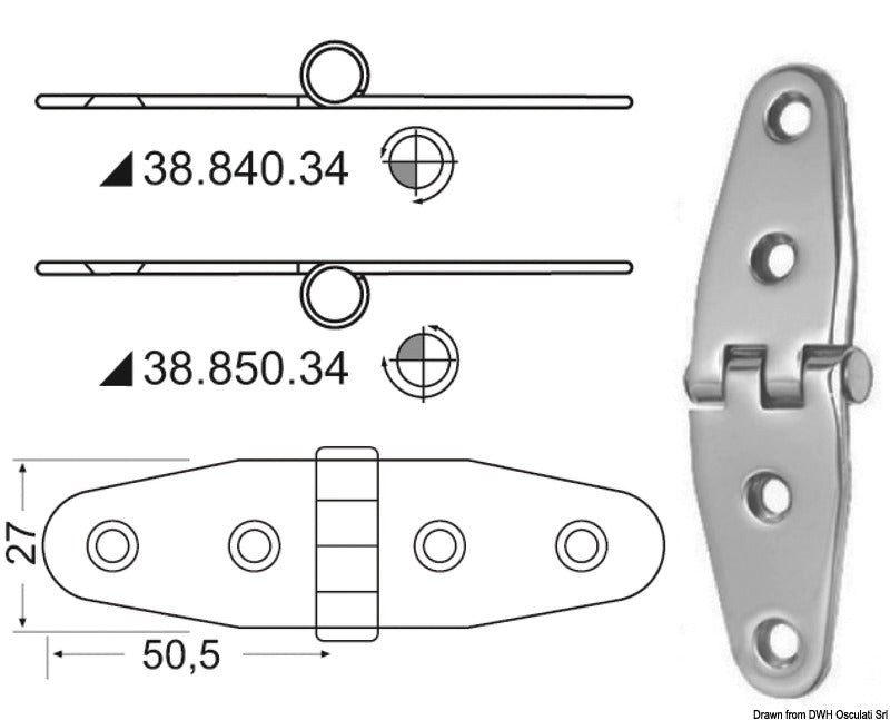 Hengsler 2 mm tykkelse