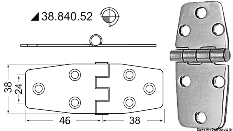 Hengsler 2 mm tykkelse