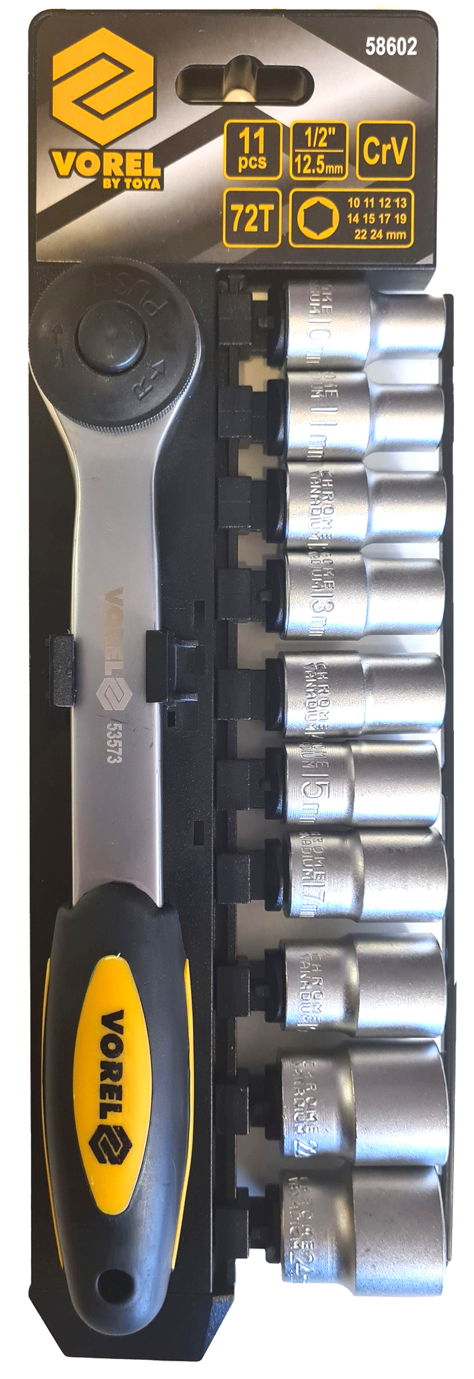 Vorel Pipesett 1/2'' - 11 deler - 10-24 mm