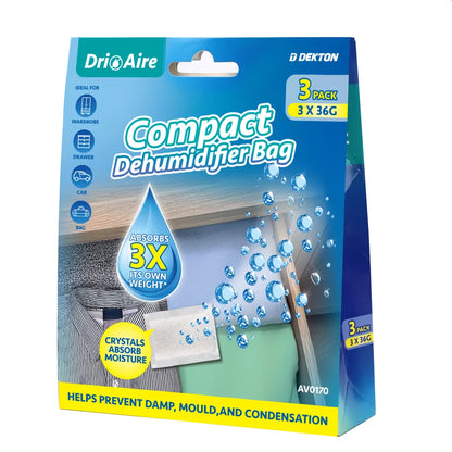 Fuktsluker pose 3x36gr - For bil - bag - klesskap - 90x130mm