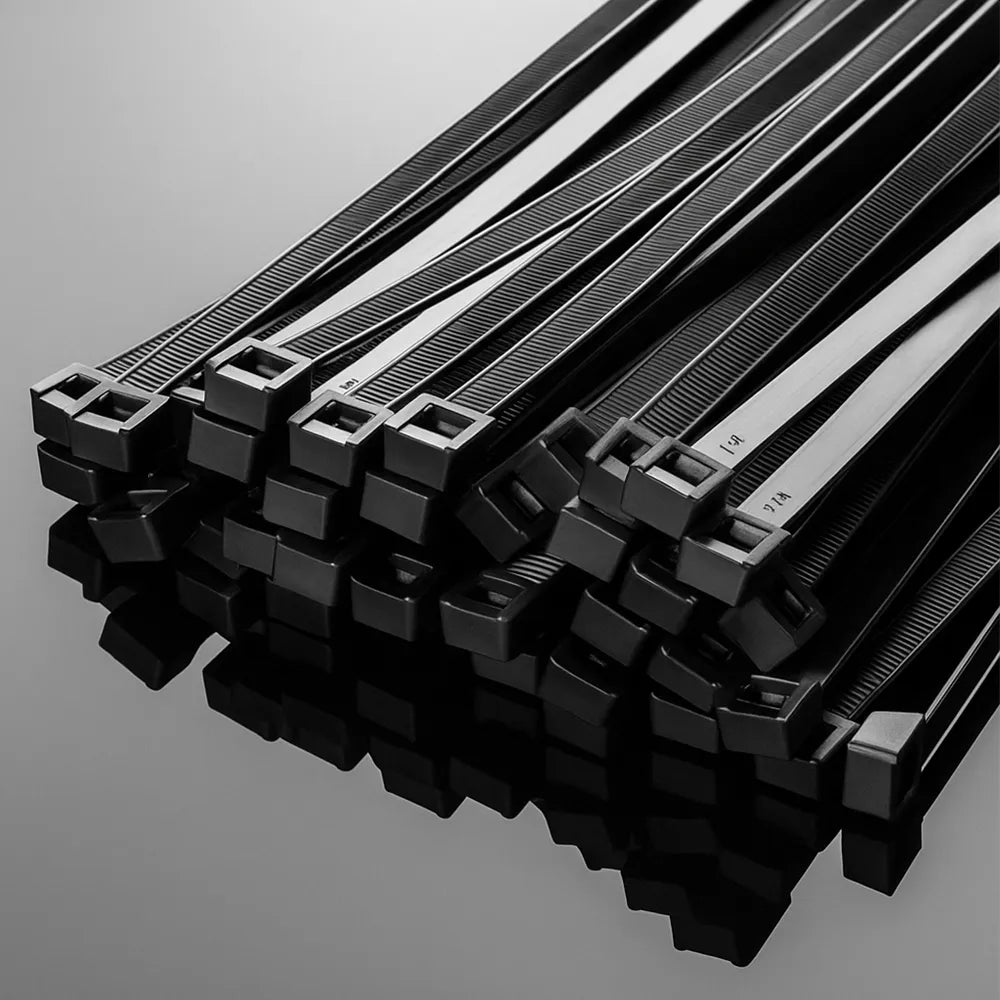 Strips sort 9,0x500mm 10stk - uV - 80kg - 130mm Ø