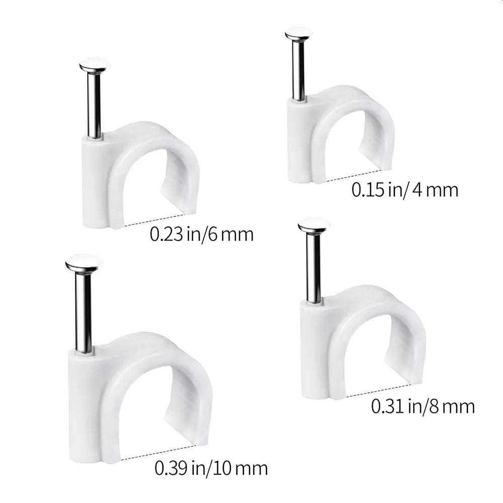 Kabelklammer assortement 390 deler - Clips - Sort og hvit- 4-12mm- klammer