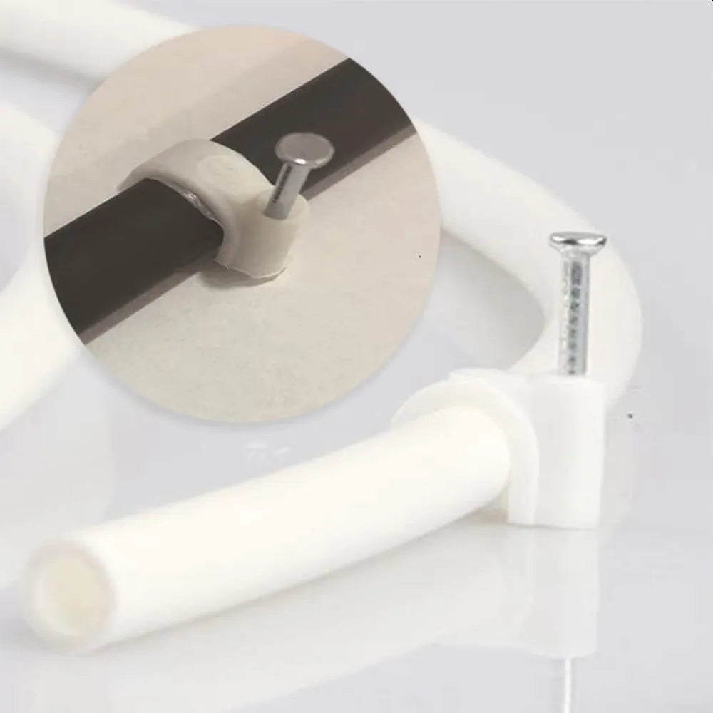 Kabelklammer assortement 390 deler - Clips - Sort og hvit- 4-12mm- klammer